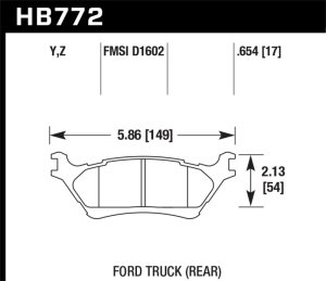 Ford F-150 Brake Pads - Rear - Hawk Performance - Performance Ceramic - `12-`16